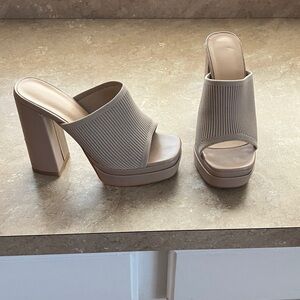 Elegant Tan Women's Platform Heels